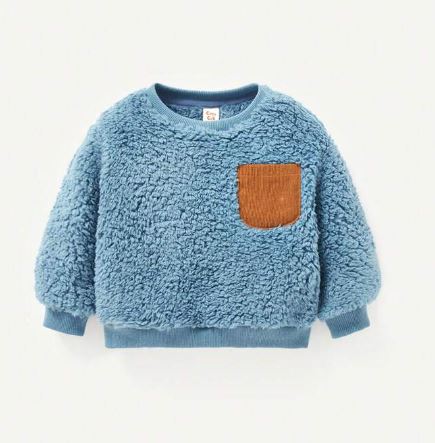 Shein Unisex Baby's Padded Plush Colorblock Sweatshirt, 2-3T */