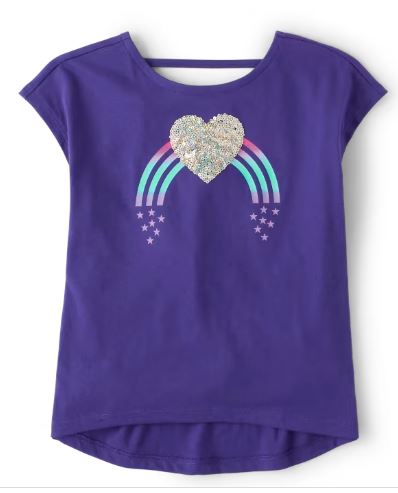 Ch. Place Girls Sequin Graphic Cut Out Top, 5-6T*/