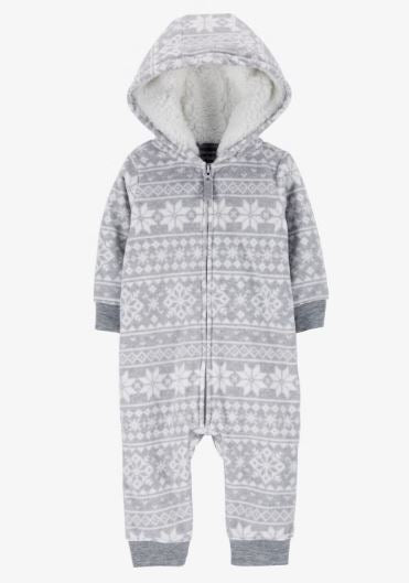 Carter's Baby Fair Isle Hooded Fleece Jumpsuit, 3M /