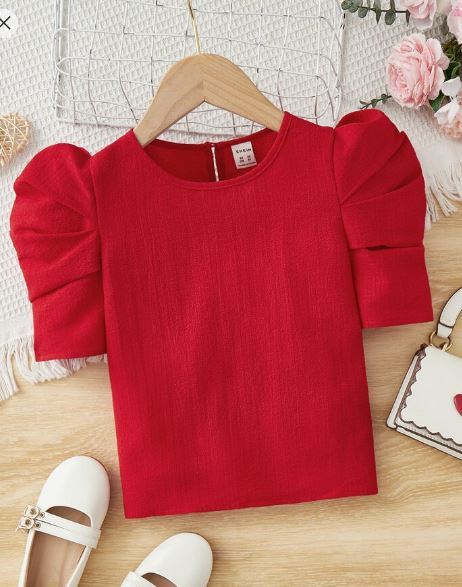 Shein Kids Girls' Romantic & Elegant Round Neck Shirt, 11-12T */