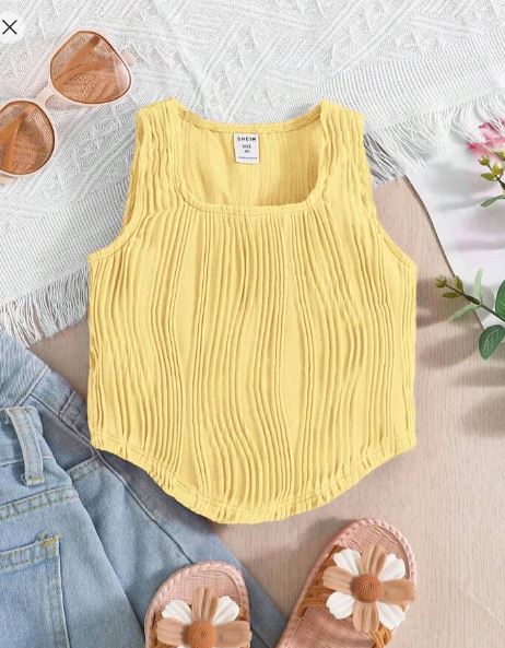 Shein Young Girl Comfortable Sleeveless Tank Top For Leisure, 4T */