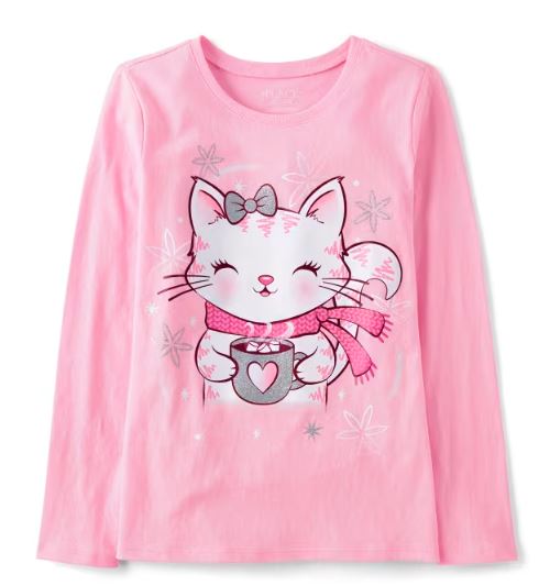 Ch. Place Girls Winter Cat Graphic Tee, 16T */