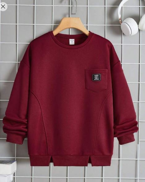 Shein Solid Color Round Neck Sweatshirt, 10T */