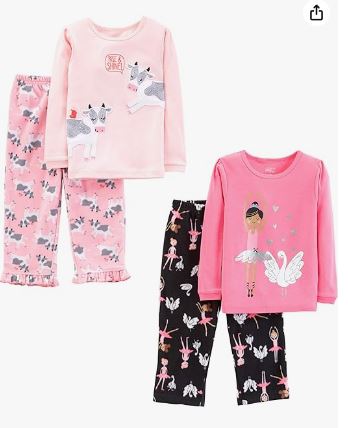 Carter's Toddler Girl 4-Piece Pajama Set, 4T */