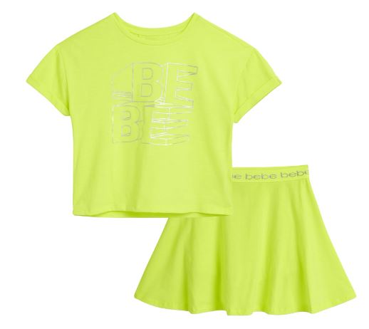 Bebe Girls' Active Skirt Set, 7-8T /