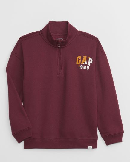 GAP Kids Logo Quarter-Zip Sweatshirt, 10T */