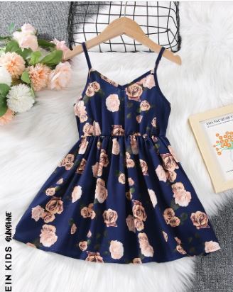 Shein Kids SUNSHNE Toddler Girls Floral Print Cami Dress, 5T */