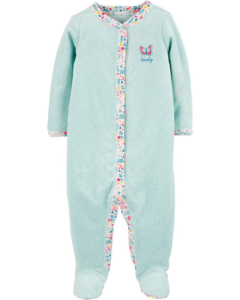 Carter's Baby Girls Butterfly Snap-Up Cotton Footies, NB*