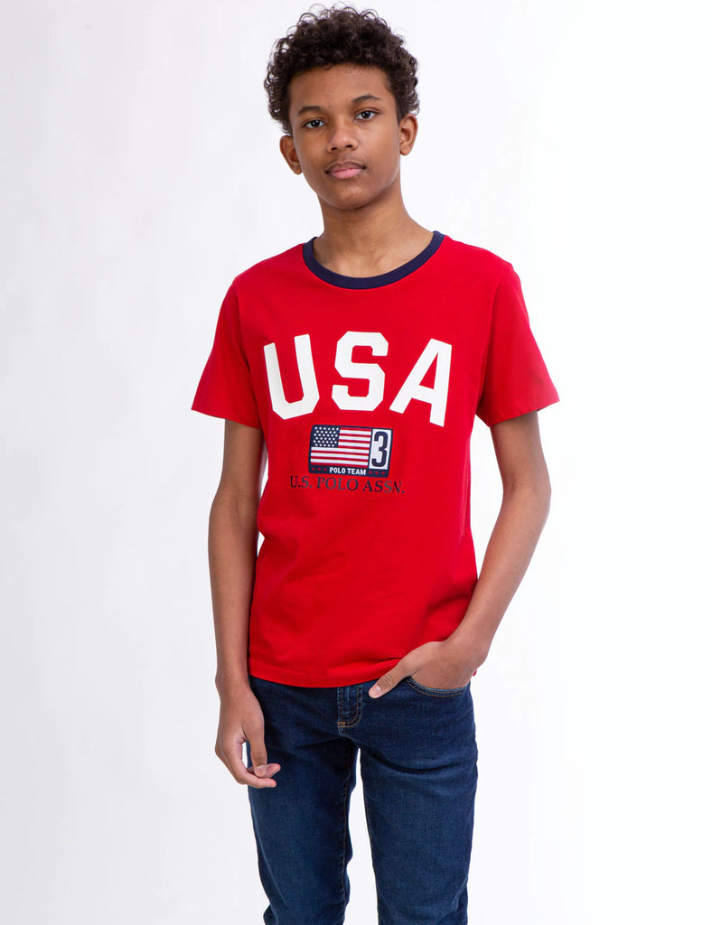 U.S. Polo Boys USA Flag Crewneck T-Shirt, 10-12T*