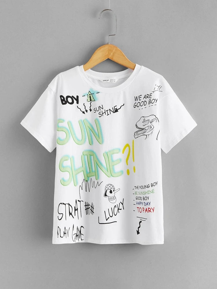 Shein Boys Letter Graphic Tee*