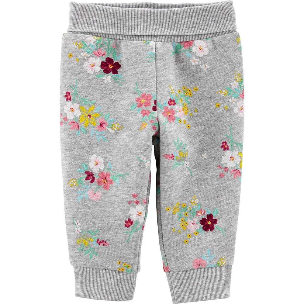 Carter's Floral Pull-On Fleece Pants - Baby Girl, 3M*