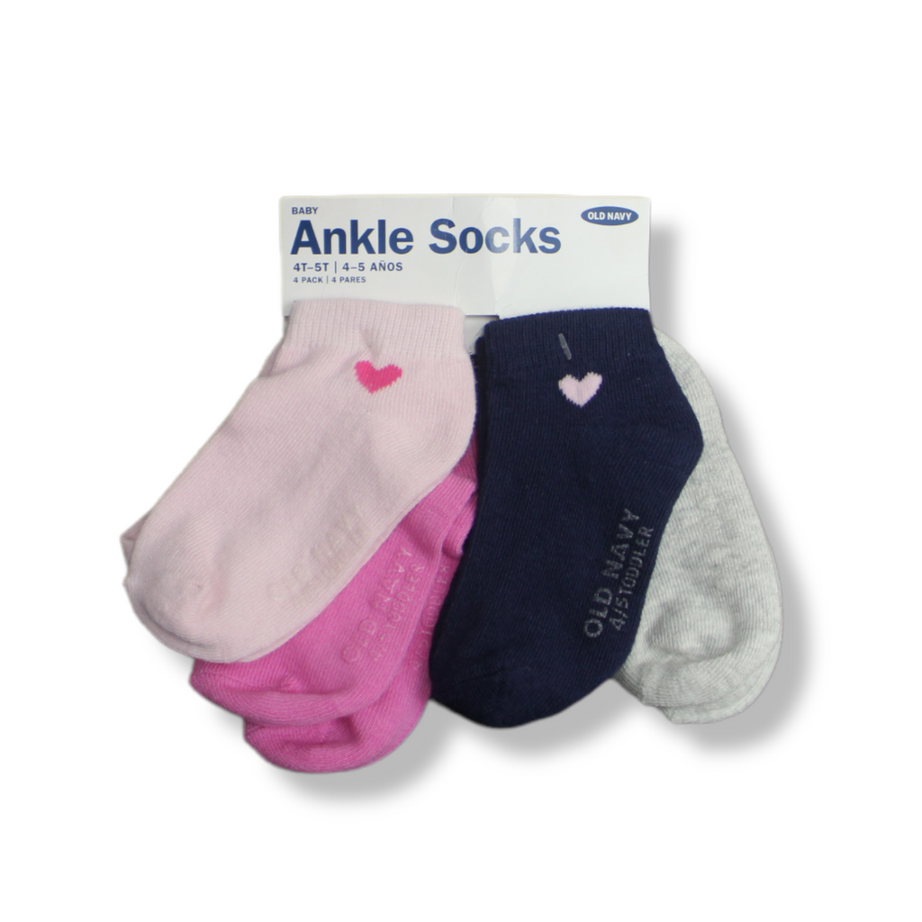 Old Navy 4-pack Ankle Socks For Kids, 4-5T*