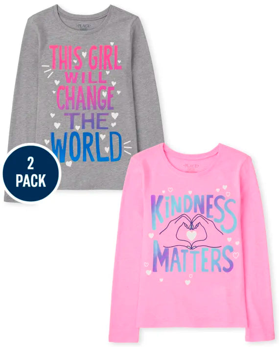 CH. Place Girls Kindness Graphic Tee 2-Pack, 14T*