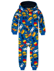 Ch. Place Boys Food Gamer Fleece One Piece Pajamas, 5-6T*/
