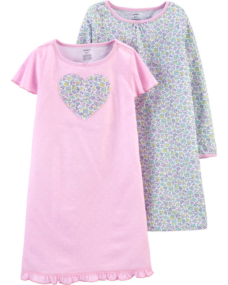 Carter's 2-Pack Floral Heart Nightgowns *