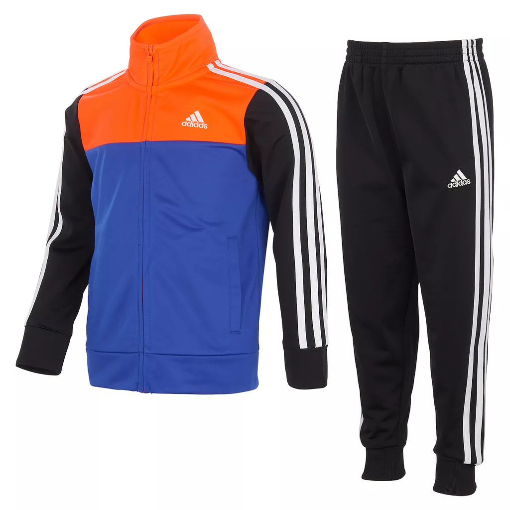 Adidas Boys Colorblock Tricot Jacket & Pants Set , 7T *
