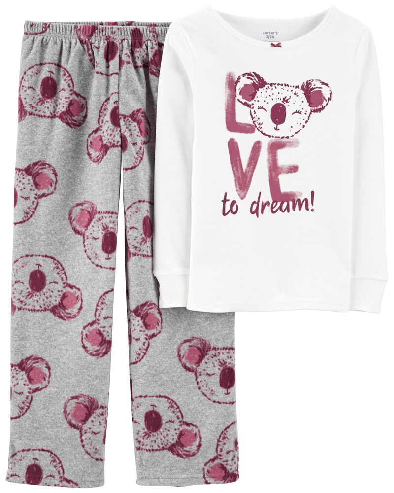 Carter's Koala Love Top & Fleece Bottoms Pajama For Kids, 7T*