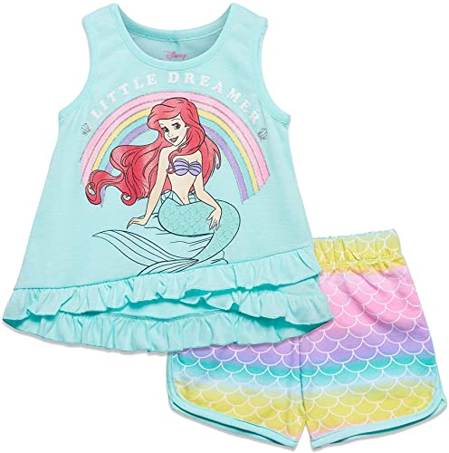Disney Little Mermaid Girls Ariel Tank Top & French Terry Shorts Set, 5T*