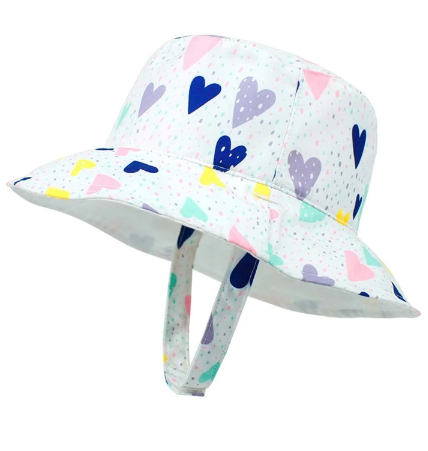 Shein Baby Heart Print Bucket Hat, 1-2T*
