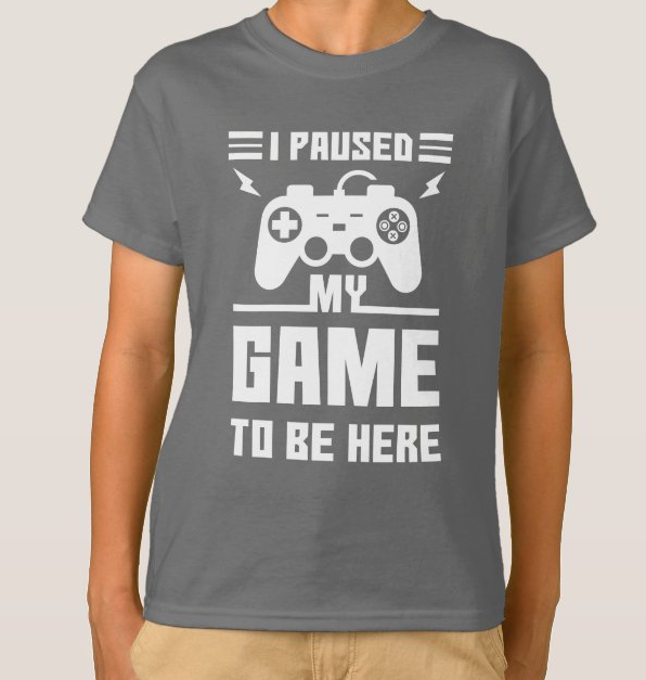Shein Funny I Paused My Game To Be Here Print T-Shirt , 11-12T*\