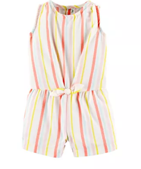 Carter's Striped Twill Romper For Baby, 3M*