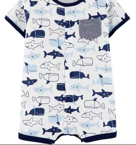 Carter's Baby Boys Whale Snap Up Romper, 24M*
