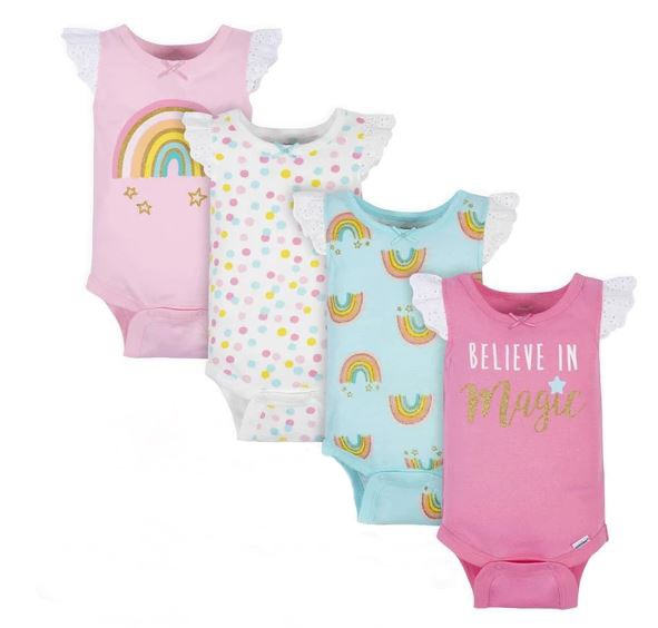 Gerber 4-pack Bodysuits For Baby, 0-3M*