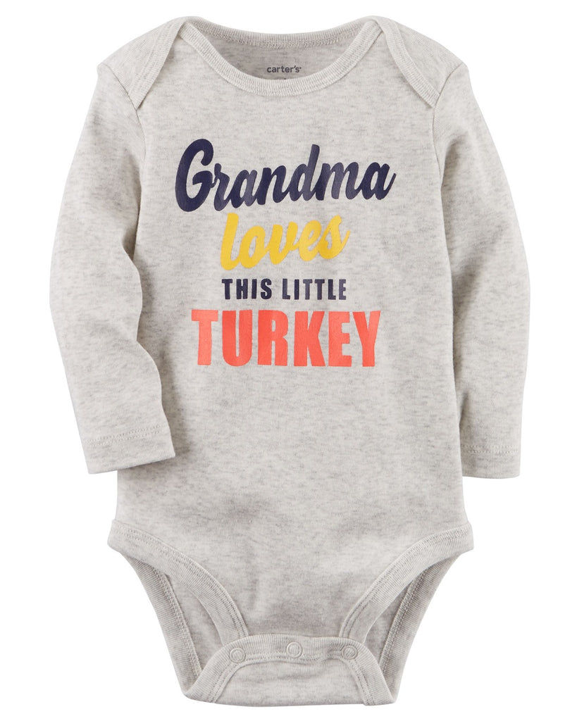 Carter's "Grandma Loves This Little Turkey" Thanksgiving Bodysuit, NB *
