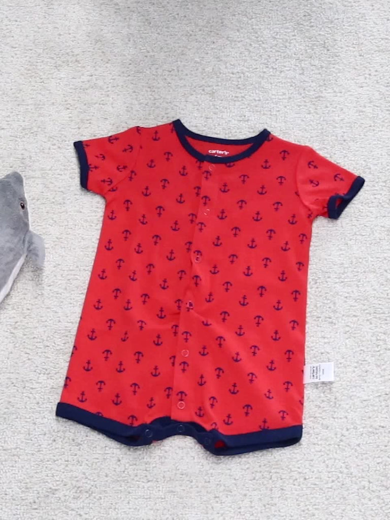 Carter's‏ Baby Red Anchor Snap-Up Romper*