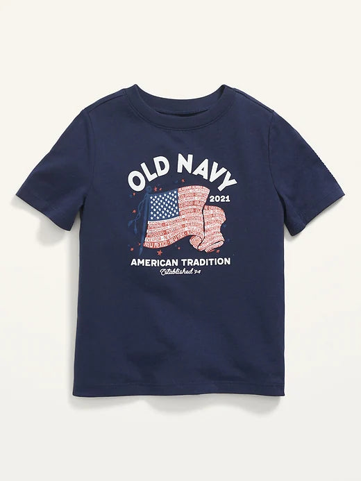 Old Navy Unisex 2021 American Flag T-Shirt For Kids*