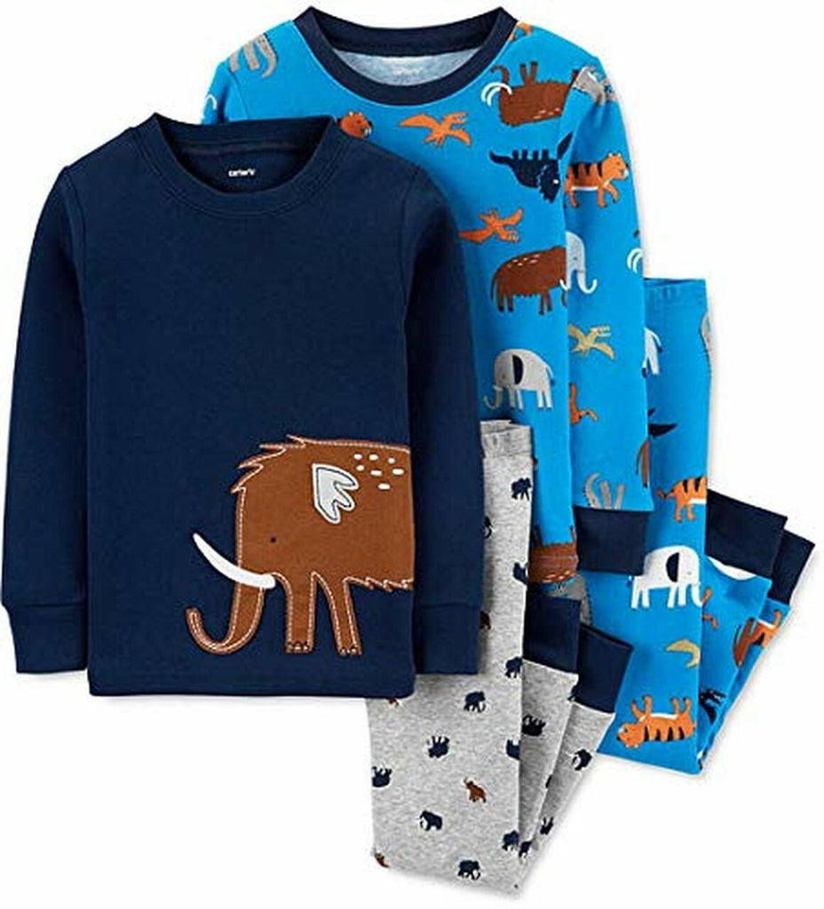 Carter's Boy's Prehistoric Dinosaur, Mammoth 4-Piece Pajama Set, 3T*