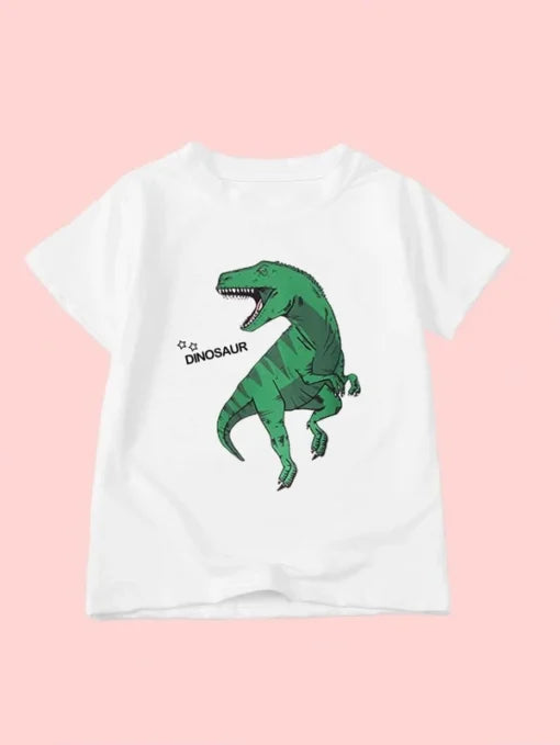 Shein Toddler Boys Dinosaur & Letter Graphic Tee, 7-8T*/