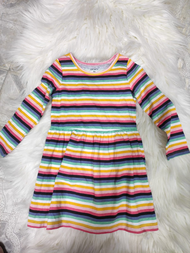 Carter's Colored Striped Dress For Kids, 3T*